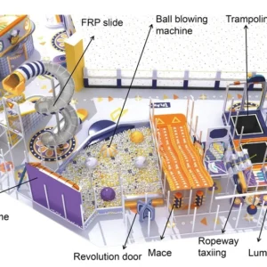 Adventure Indoor Playground with Rope Course Spiral Slide  Ball Pit and Multi-Level Play Structures
