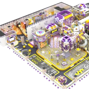 Commercial Indoor Playground Quantum Theme With Extra Long Slide Giant Ball Pit Multi Activity Zones for Kids